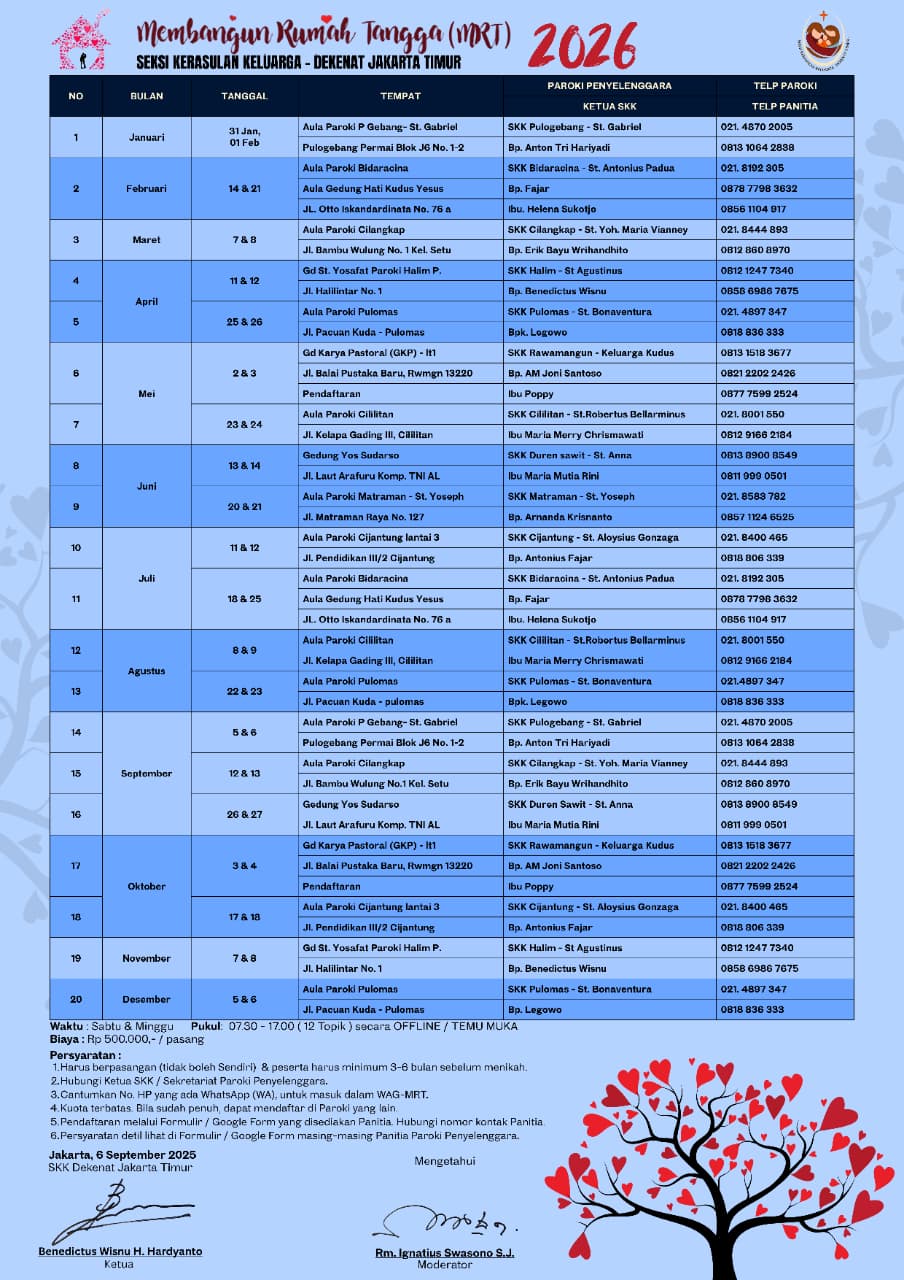 Jadwal MRT (Membangun Rumah Tangga)  2026