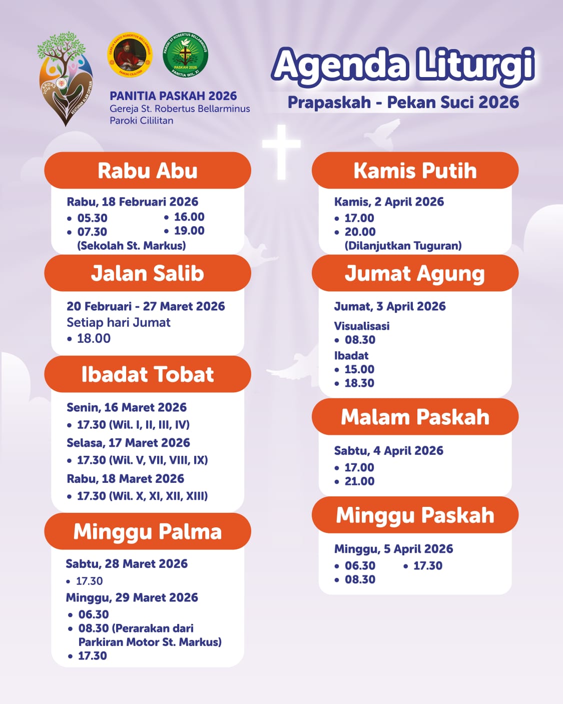 Jadwal Lengkap Paskah 2026